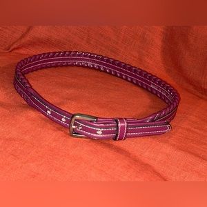 Vintage Circle Y pink leather Roper belt 28
